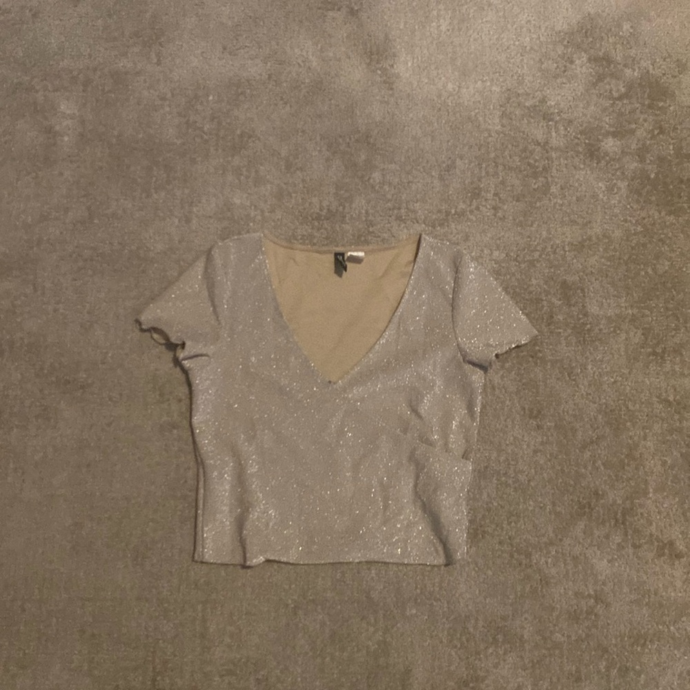 Low Cut Silver Dress shirt